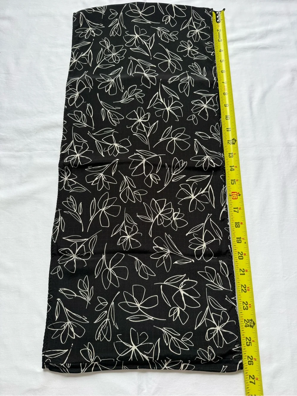 J. Jill 100% Silk Black Infinity Scarf with Floral & Grid Motifs